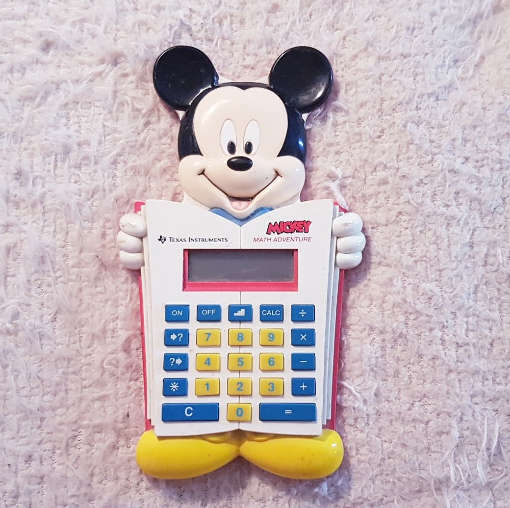 1993 Mickey Mouse Calculator Math Adventure Kids Texas Instruments Vintage WORKS